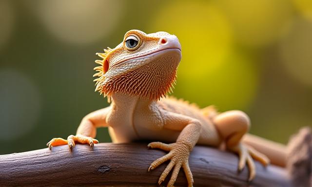 A friendly Bearded Dragon sitting on a branch