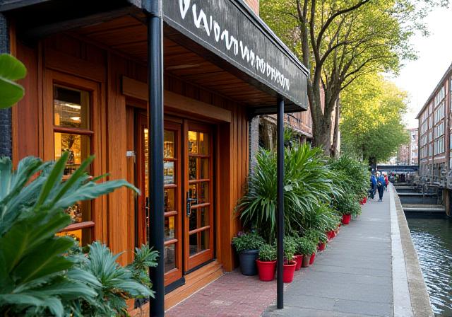 View of the exotic pet shop exterior from Regent's Canal