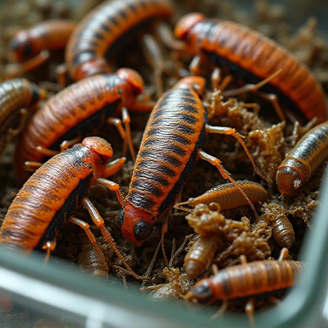 Fresh calcium-gut-loaded crickets and dubia roaches for reptiles